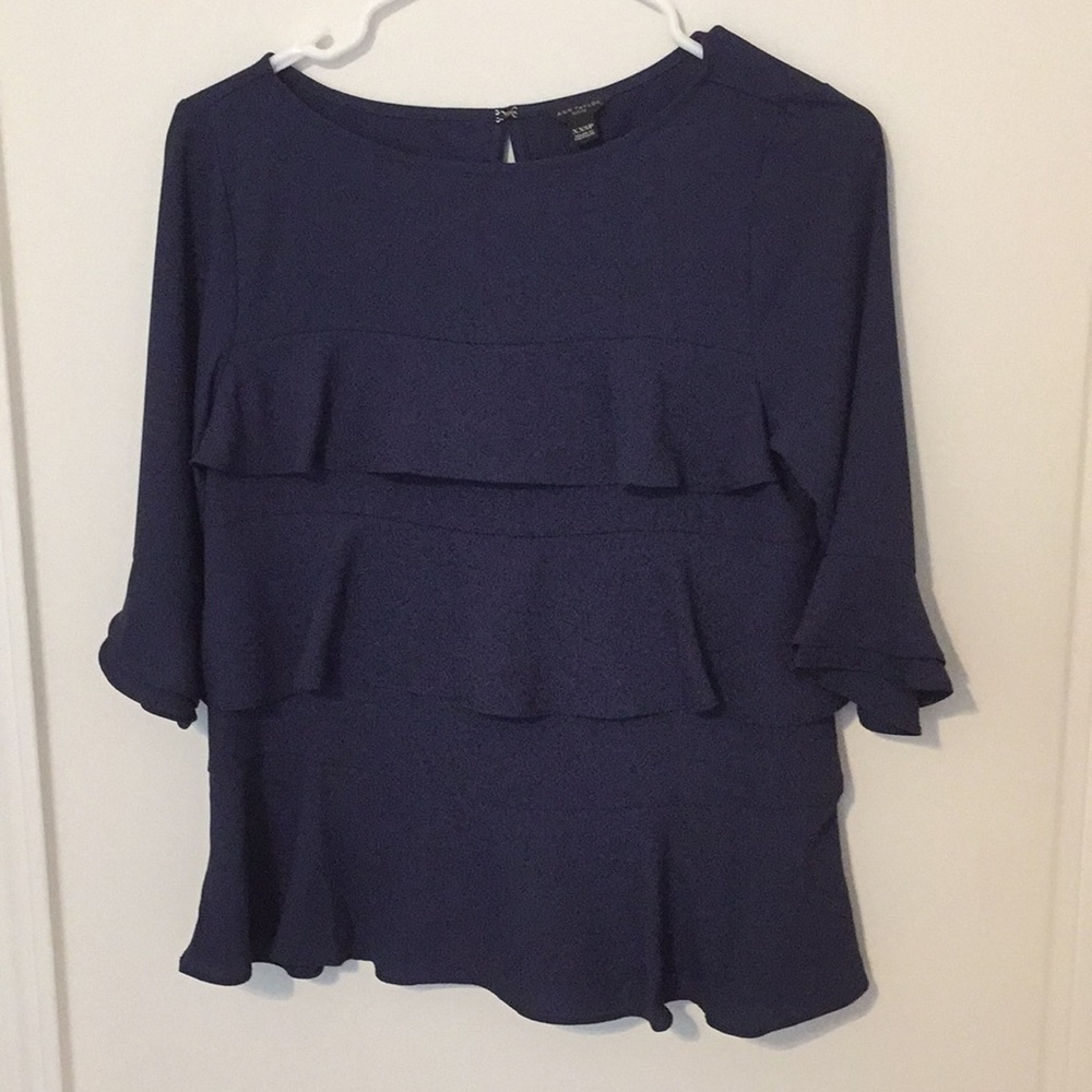 Navy Ann Taylor Petite Blouse